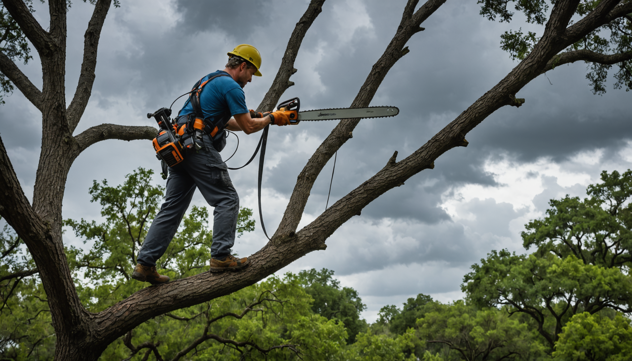 Pre-Storm Tree Trimming and Yard Prep in Tampa